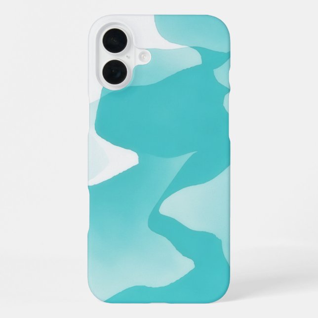Aqua-Blau-Türkis-Abstraktkunst-iPhone-Hülle iPhone 16 Plus Hülle (Rückseite)