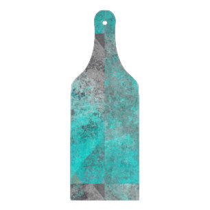 Aqua Blau Türkis und Grau abgenutzt Paddle Schneidebrett