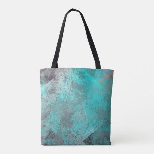 Aqua blau türkis und grau erschüttert abstrakt tasche