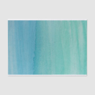 Aqua blau türkisfarbenes Wasserfarbendecouponhandw Seidenpapier