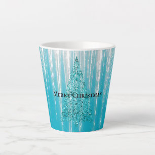 Aqua Blaue Eiszapfen Funkeln Weihnachtsbaum Milchtasse