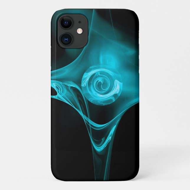 AQUA BLAUE FRAKTAL ROSE Case-Mate iPhone HÜLLE (Rückseite)