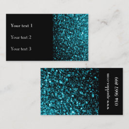 Aqua-blaue Imitate glänzen Glitzer Glitzern und sc Visitenkarte