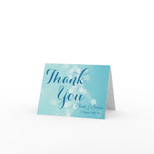 Aqua-blaue personalisierte Hochzeit danken Ihnen
