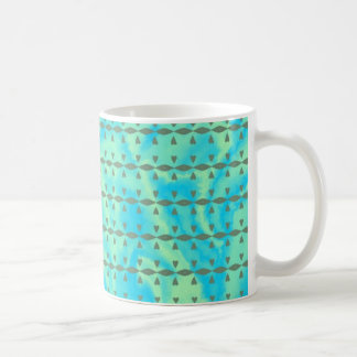 Aqua-blaue und Limone Herz-Linie Entwurf Kaffeetasse