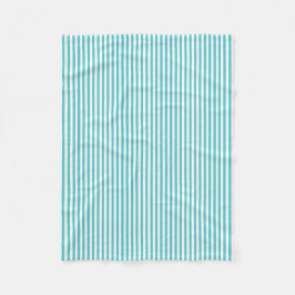 Aqua-blaue und weiße Streifen Fleecedecke