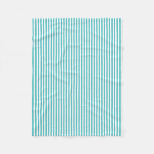 Aqua-blaue und weiße Streifen Fleecedecke