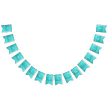 Aqua-blauer Glitzer mit weißen Details
