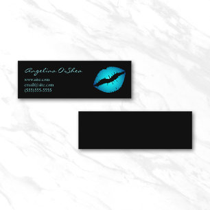 Aqua-Blauer Lippenstift Mini Visitenkarte