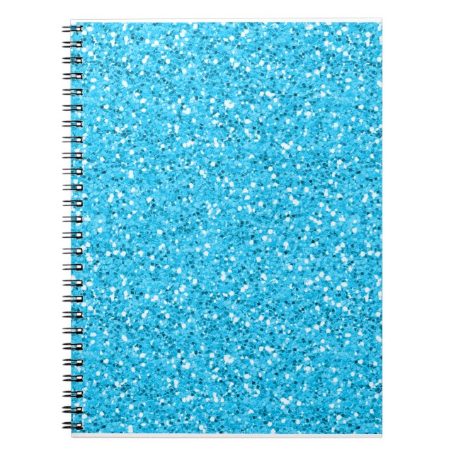 Aqua-blauer Schimmer-Glitzer Notizblock (Vorderseite)