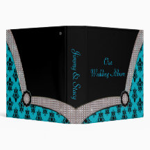 Aqua-blauer u. schwarzer Damast-Edelstein-Schein