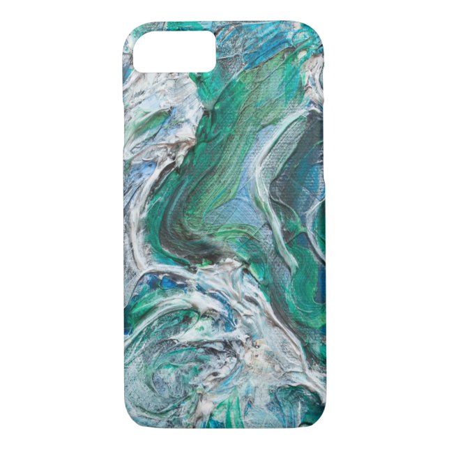 Aqua-, Blauer und Grünerabstrakter Kunst iPhone Case-Mate iPhone Hülle (Rückseite)