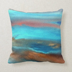 Aqua-blaues abstraktes kissen