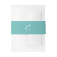 Aqua Blaues Et-Zeichen Monogramm-Einladungs-Bauchs