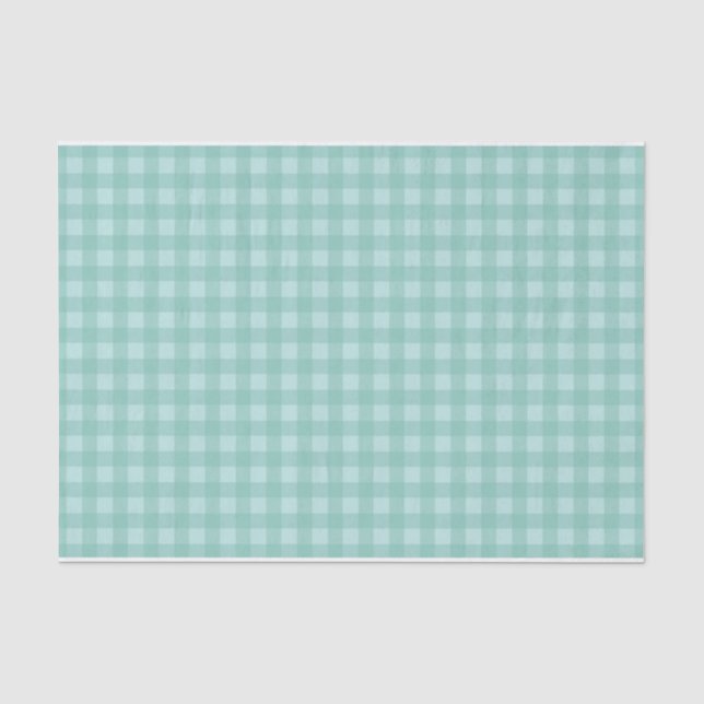 Aqua-blaues Gingham-KaroSeidenpapier Seidenpapier (Vorderseite)