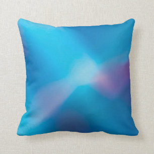 Aqua blaues violettes glühendes helles #1 abstrakt kissen