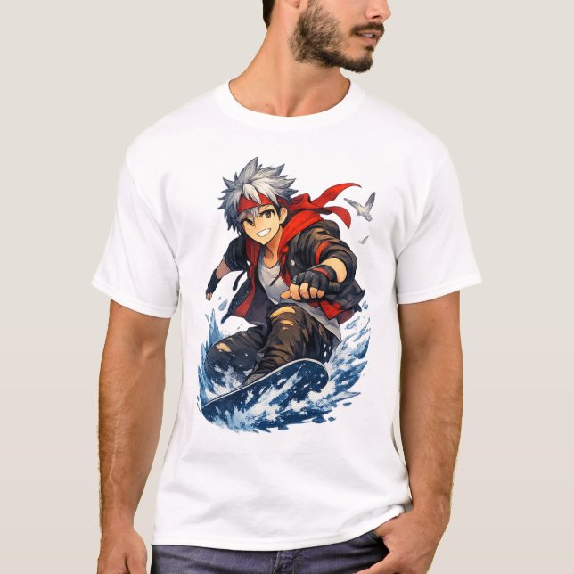 Aqua Blaze Surfer Hero T-Shirt (Vorderseite)
