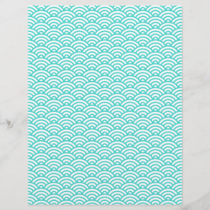 Aqua bleu japonais vagues scrapbook ou papier arti