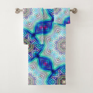 Aqua bleu royal kaléidoscope huit points étoile