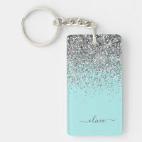 Aqua bleu Turquoise Parties scintillant argent Mon