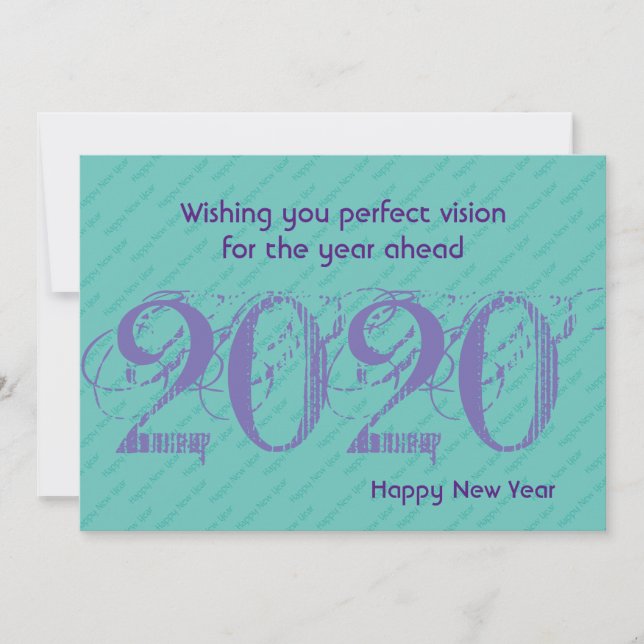 AQUA BLUE 20:20 Vision Moderne Bonne année Carte (Devant)