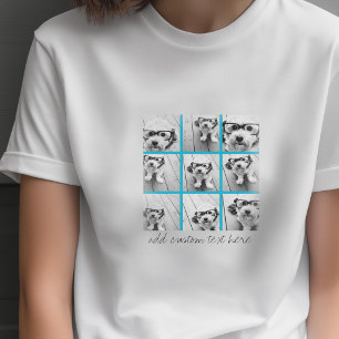 Aqua Blue 9 Foto-Collage - Modernes minimales Rast T-Shirt