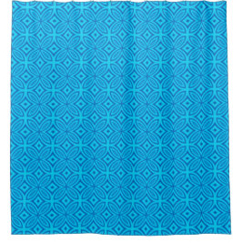 Aqua Blue abstraktes geometrisches Muster modern Duschvorhang