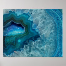 Aqua Blue Agate Crystal Geode Night Light