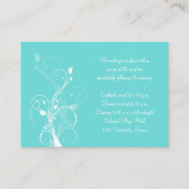 Aqua Blue and White Floral Enclosure Card Begleitkarte