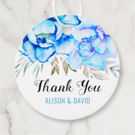 Aqua Blue Aqua Blume Blumen Hochzeit Geschenkanhänger