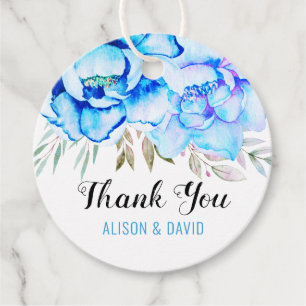 Aqua Blue Aqua Blume Blumen Hochzeit Geschenkanhänger