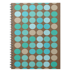 Aqua Blue Aquamarin & Braun Dots Modernes Muster Notizblock