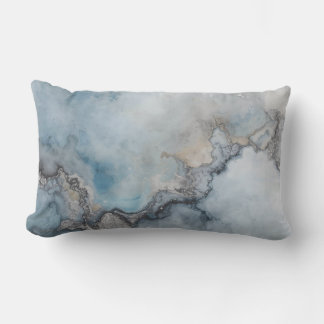 Aqua Blue Aquamarin Grau Beige Abstrakte Wohngesta Lendenkissen