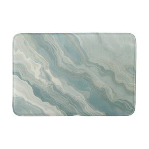 Aqua Blue Aquamarin Sage Green Abstrakt Print Badematte
