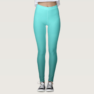 Aqua Blue Aquamarin Türkis Dipped Ombre Leggings