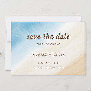 Aqua Blue auf dem Meer Hochzeit Save The Date