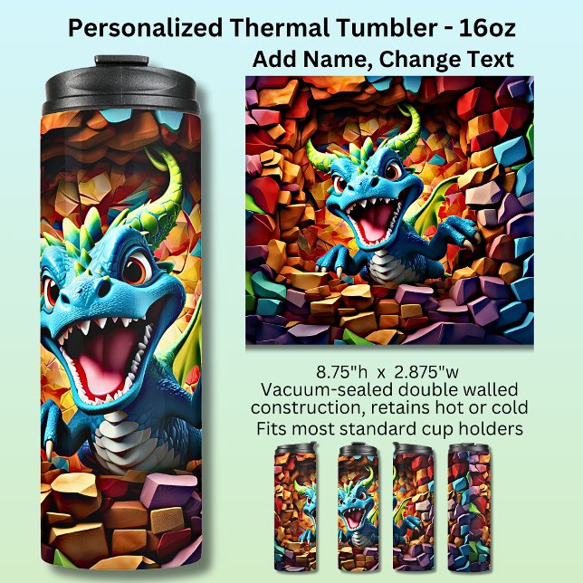 Aqua Blue Baby Dragon durchbrechen Thermosbecher (Von Creator hochgeladen)