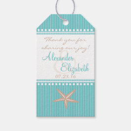 Aqua Blue Beach Wedding Guest Gefallen Vielen Dank Geschenkanhänger