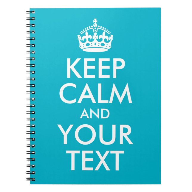 Aqua Blue Behalte Ruhe und Ihren Text Notizblock (Vorderseite)
