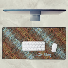 Aqua Blue Brown und Orange Wild Tribal Abstrakt Schreibtischunterlage
