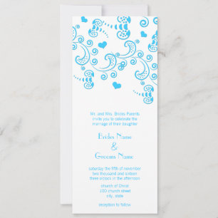 Aqua Blue Butterflies Einladung Hochzeit