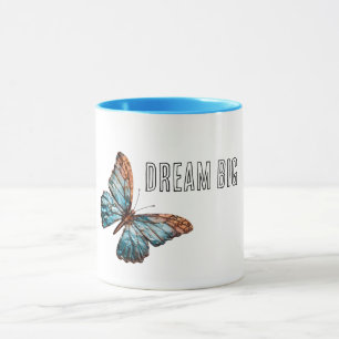 Aqua Blue Copper Butterfly Tasse