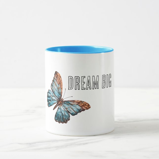 Aqua Blue Copper Butterfly Tasse (Zentrum)