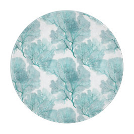 Aqua Blue Coral Sea Fans Schneidebrett