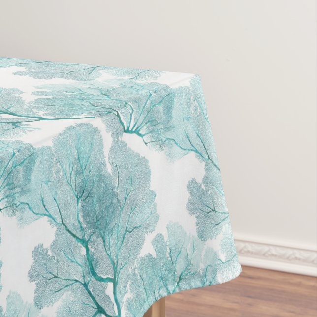 Aqua Blue Coral Sea Fans Tablecloth Tischdecke (Beispiel)