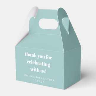 Aqua Blue Cute Custom Baby Shower Thank You Geschenkschachtel