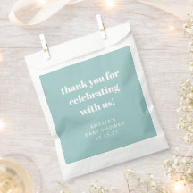 Aqua Blue Cute Custom Baby Shower Thank You