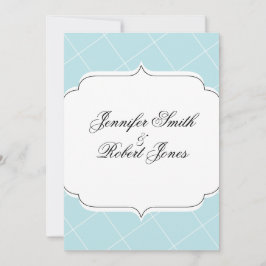 Aqua Blue Diamond Scallop Hochzeit Einladung