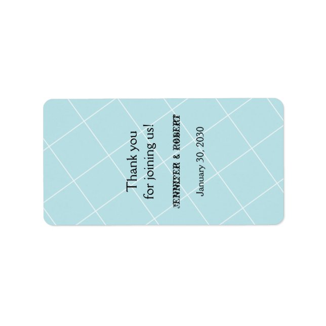 Aqua Blue Diamond Wedding Lip Balm Label Adressaufkleber (Vorne)