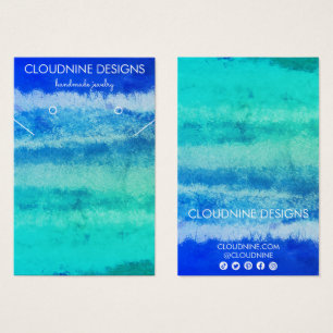 Aqua Blue Earring Necklace Juwelier Display Card